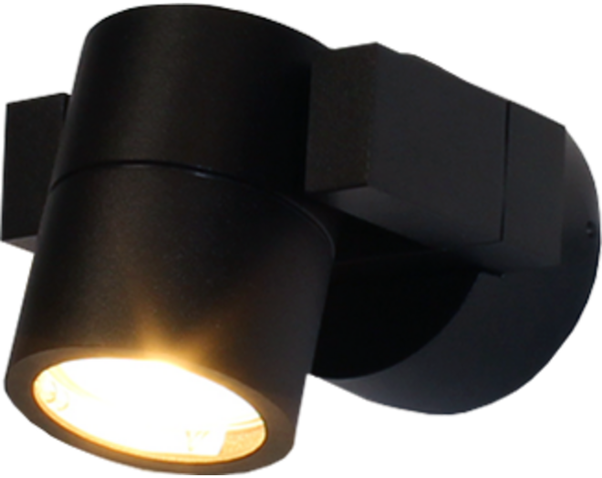 ronda Wandlamp zwart vertikaal kantelbaar, IP54