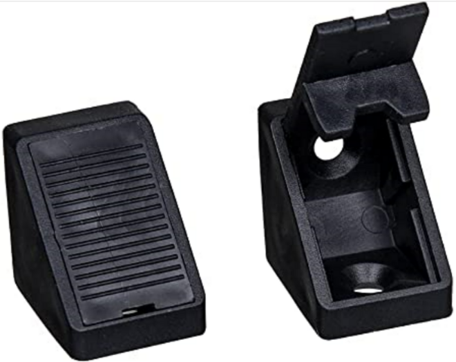 Hoekverbinder mini zwart, 2 schroefgaten, met afdekkap
