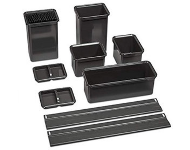 Youboxx set 1 antraciet voor Dispensa met 2 ophangrails