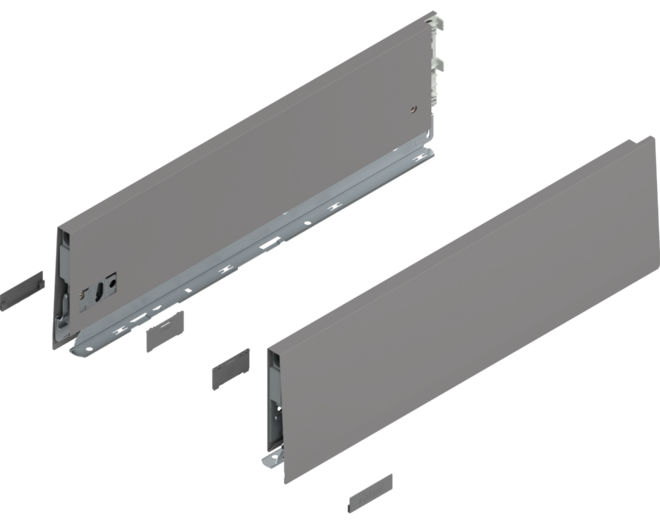 Merivobox zijkant K-hoogte, R+L, 450mm kleur: indium grijs