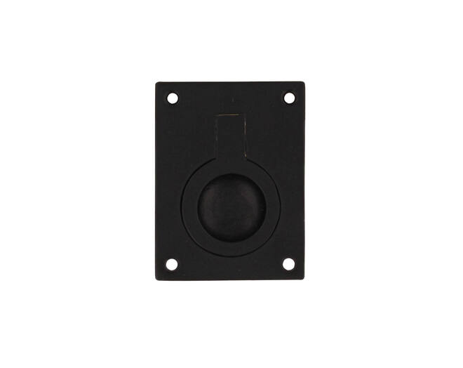 Luikring rechthoekig 65 x 49 mm mat zwart