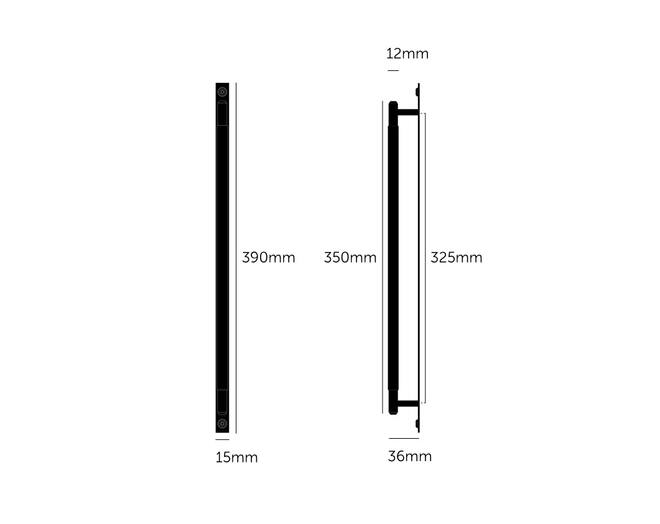 Pull Bar/Plate/Linear/Large 390Mm/Black (Non US)