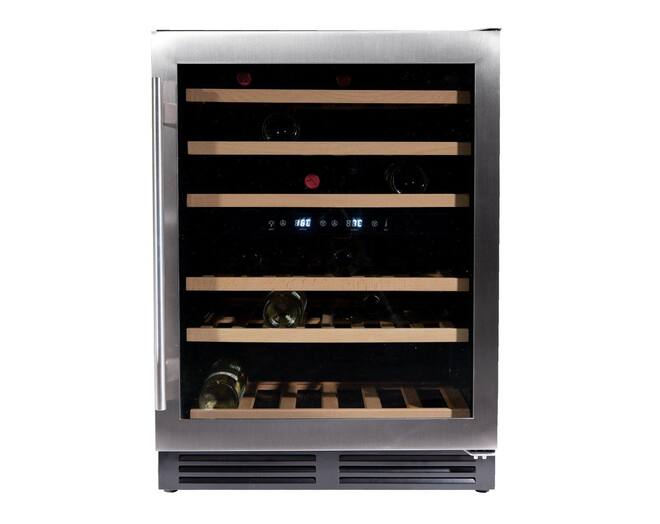 Vinata Wijnklimaatkast Premium, RVS glazen deur, 51 Flessen