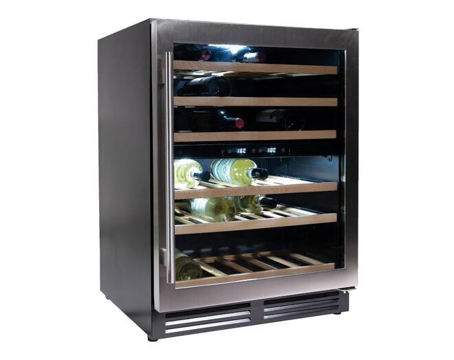 Vinata Wijnklimaatkast Premium, RVS glazen deur, 51 Flessen
