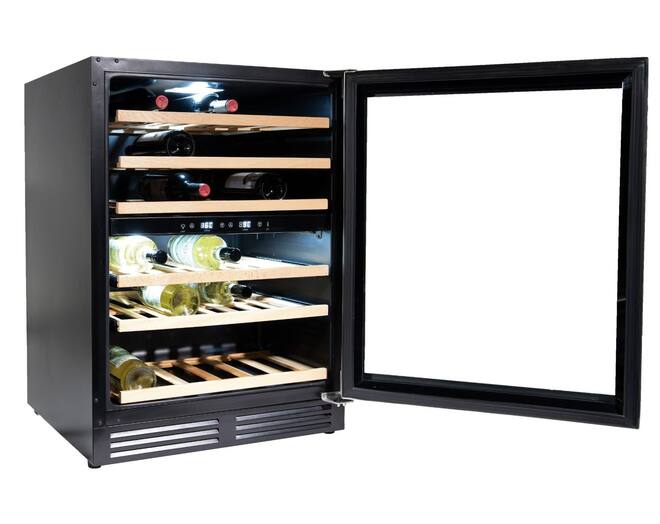 Vinata Wijnklimaatkast Premium, RVS glazen deur, 51 Flessen