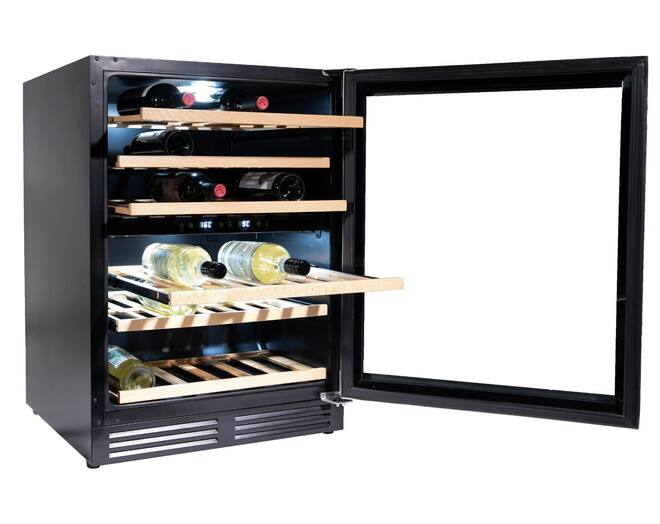 Vinata Wijnklimaatkast Premium, RVS glazen deur, 51 Flessen