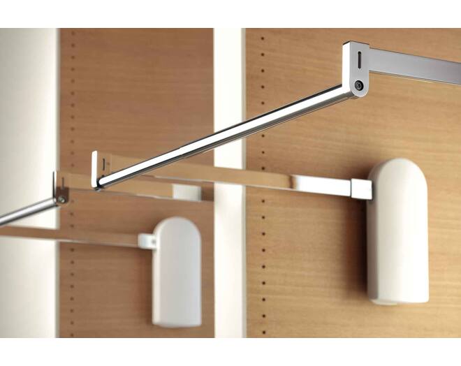 Garderobelift i3 elektrisch 750-1200mm, wit/chroom, 17 kilo