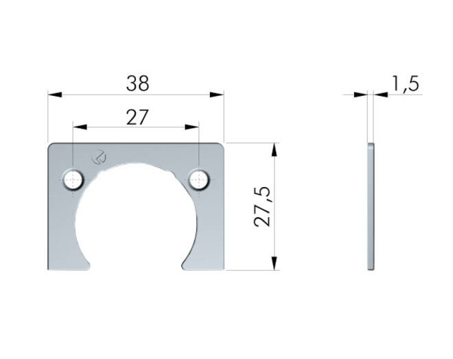 Kimana afstandsplaatje 1,5mm grafiet