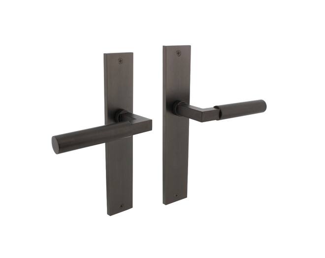 Deurkruk Bau-Stil op schild 245x45mm blind antracietgrijs