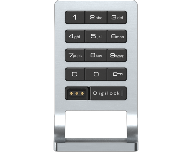Curve keypad geborsteld nikkel wisselende gebruiker