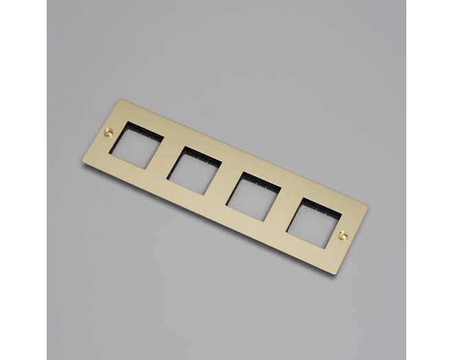 4G Wall Plate/Modules Only/Brass