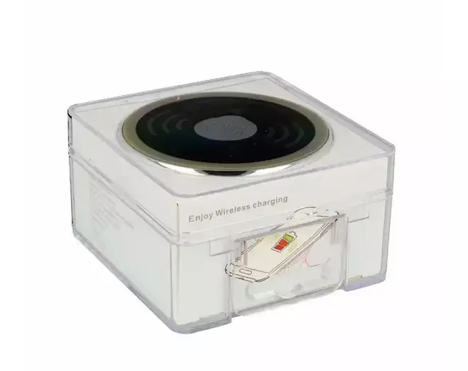 Draadloze oplader, diameter 60mm, chroom/zwart