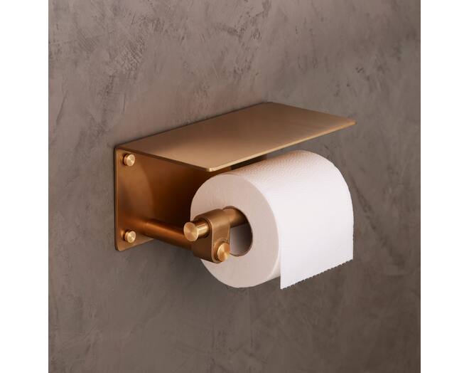 Toilet Roll Holder/w/ Shelf/190Mm/7.5 Inches/Cast