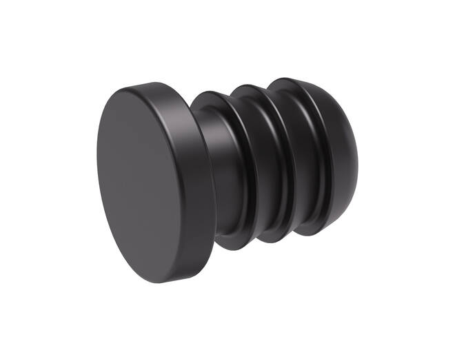 Buffer zwart stift 6mm, schotel rond 7,5mmx1,5mm dik VE=5000