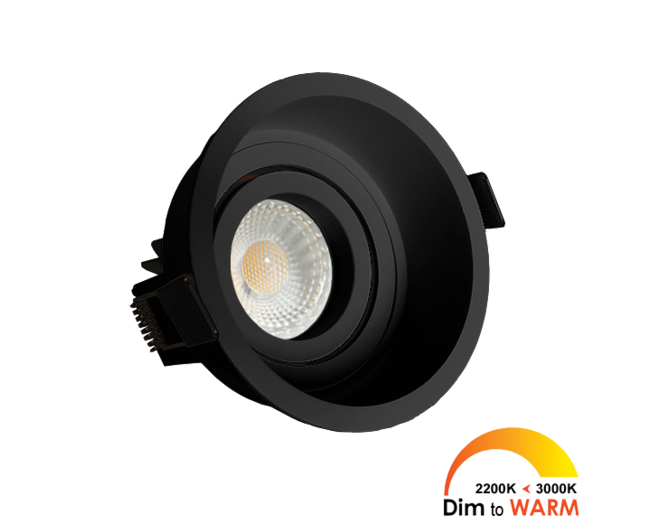 Palma Solo kantelbare inbouwspot rond zwart DTW+Triac driver