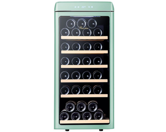 Vinata Wijnklimaatkast Retro Groen glazen deur, 42 Flessen