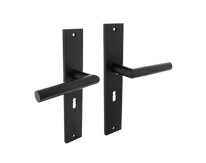 Deurkruk Bastian op schild 245x45mm sleutelgat 56mm