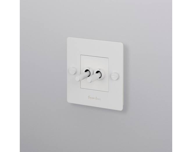 EU 1G Double Toggle Switch/w/ B+P Logo/White