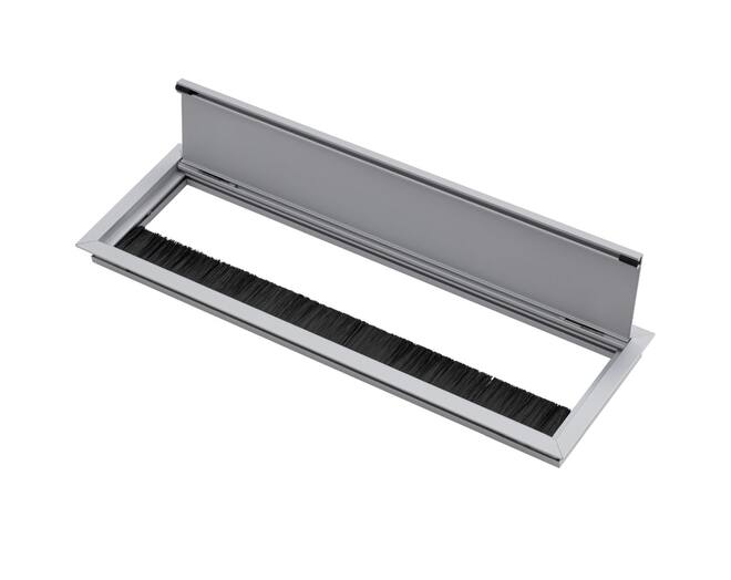 Kabeldoorvoer 320x100mm alu softclose deksel en borstel