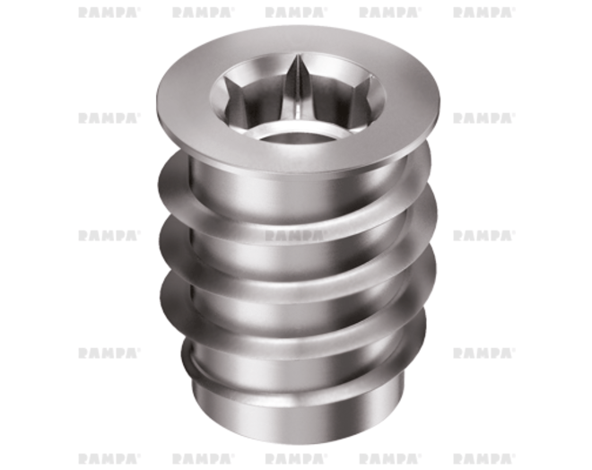 Rampabus SKD M6/12x12mm met rand RVS, VE=50