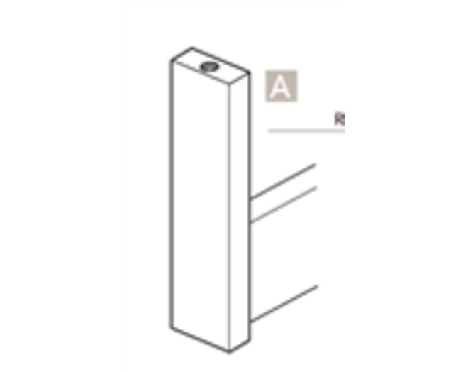 Roedehouder mat zwart hangend H=77mm voor roede30x10mm