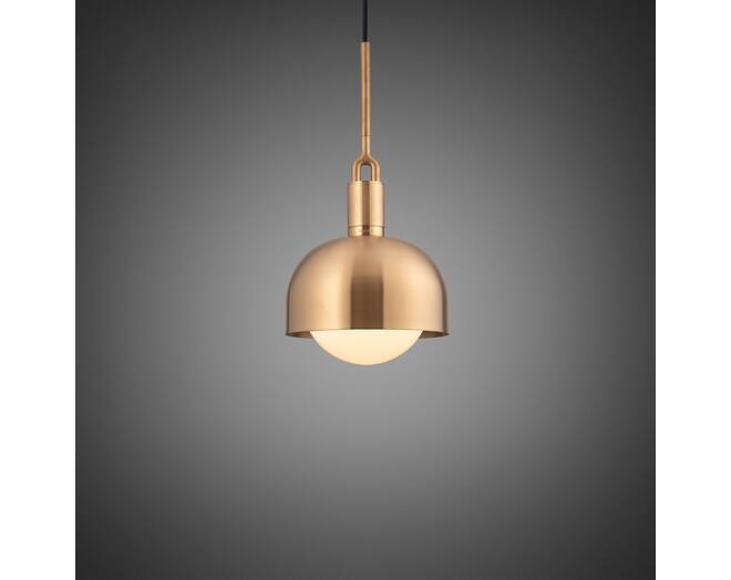 Forked Pendant/Brass/Medium Brass Shade/Medium Opal Gl