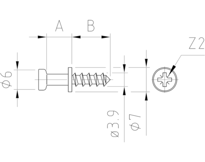 Europen spanmaat 7.0mm, voor 3mm gat, draadlengte 11mm
