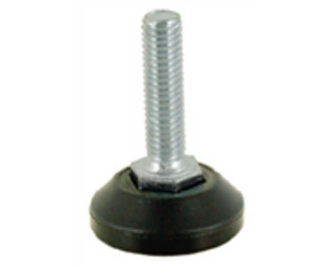 Stelvoet JT 38A/M8x16mm vaste voet zwart, draadlengte 16mm