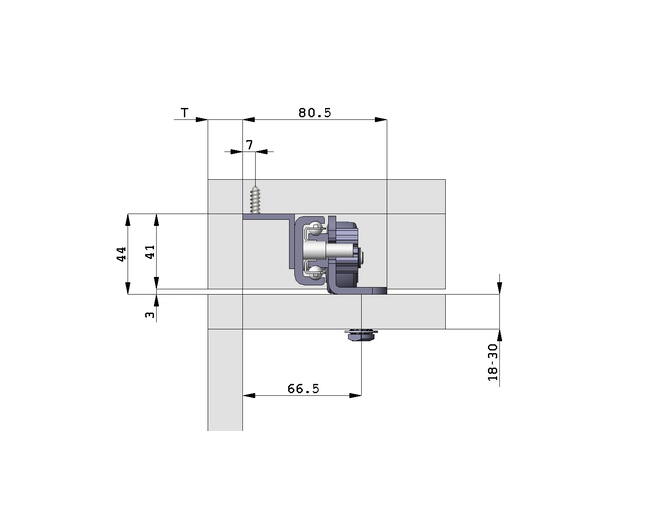 SURF Middengeleider 900mm LAGE keukentop breder dan 1500mm