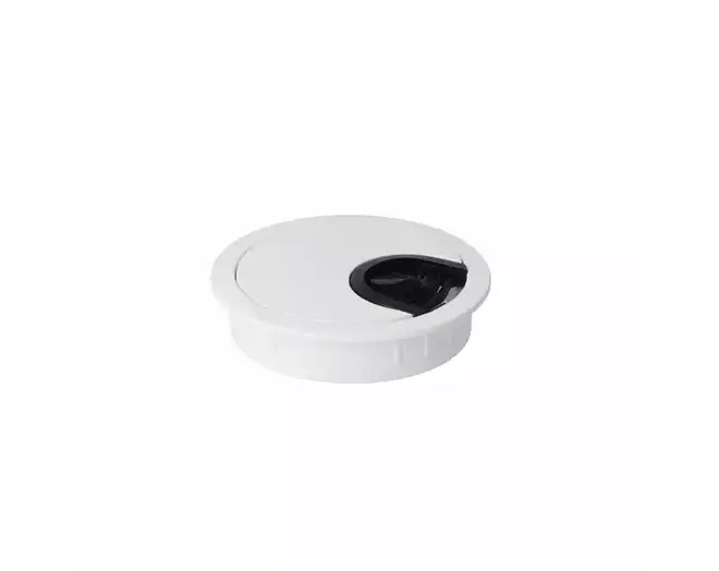 Kabeldoorvoer 60mm aluminium wit geanodiseerd, diepte 22mm