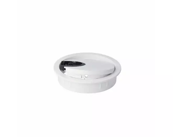 Kabeldoorvoer 60mm aluminium wit geanodiseerd, diepte 22mm