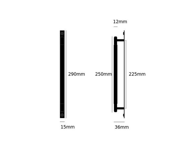 Pull Bar/Plate/Linear/Medium 290Mm/Black (Non US)