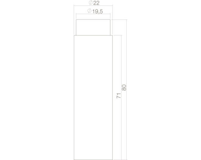 Deurstop wandmontage 22x80mm rvs geborsteld