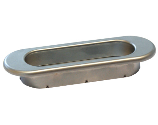 Komgreep buitenmaat 119x40mm mat chroom, ovaal