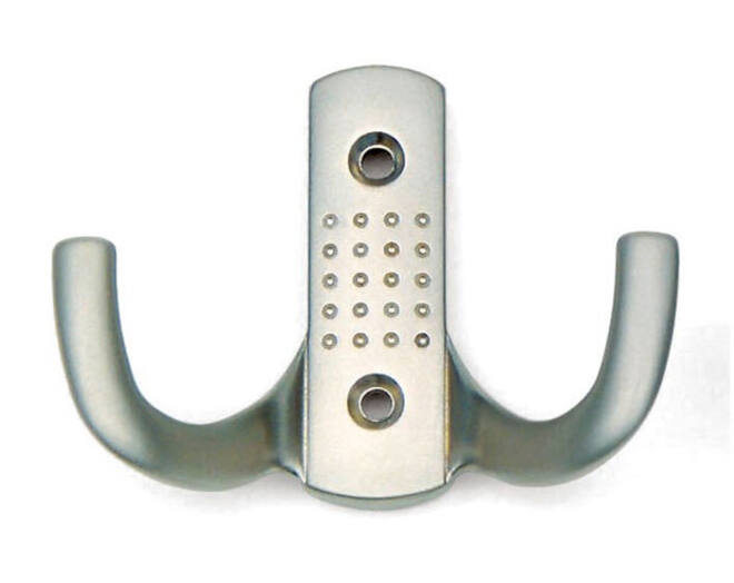 Jashaken RVS look, dubbele haak, 47x70mm, 25mm diep