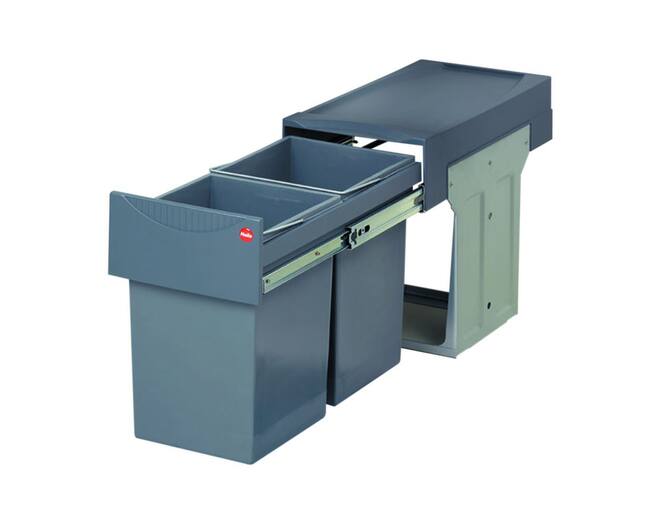 Inbouwafvalemmer 2x15 liter, voor kast 300mm