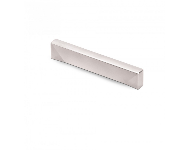Greep CUBIC mat chroom 85x11mm, hartmaat 64mm