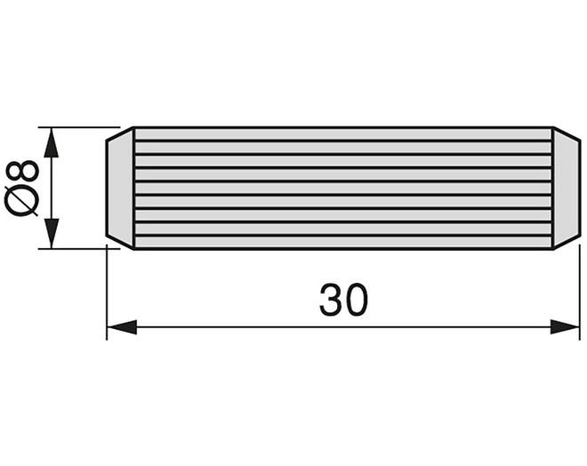 Houten duvels 8x30mm beukenhout