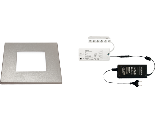 2x Quadrum Titanium Look 12V + ZigBee ontvanger + Driver 24W