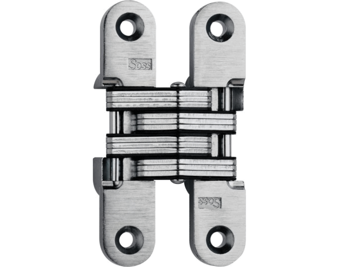 SOSS scharnier mat nikkel 43x9.63mm, houtdikte 13mm minimaal