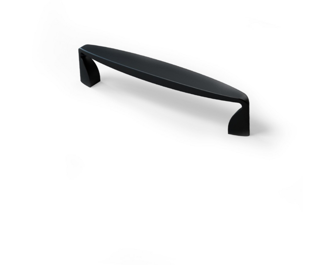 Greep ELBOW mat zwart 144x20x30mm hartmaat 128mm