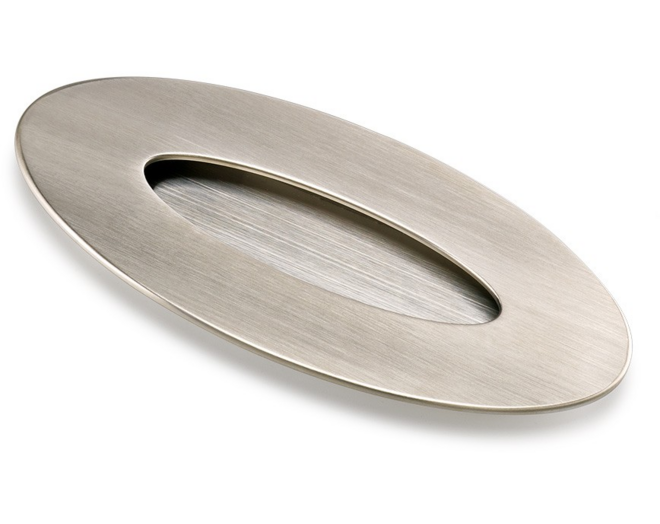 Komgreep ovaal geb. nikkel 155x70mm, inlaat 40x123x11mm