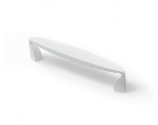 Greep ELBOW mat wit 144x20x30mm hartmaat 128mm