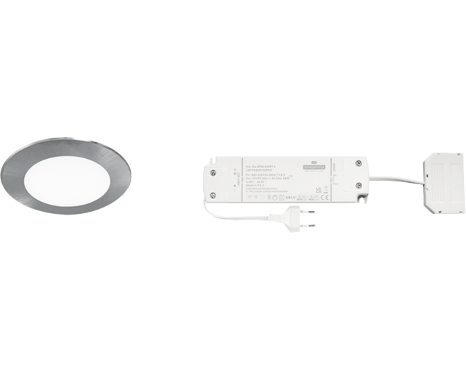 5x Atom RVS Look 24V + RL-dimbare driver 36W