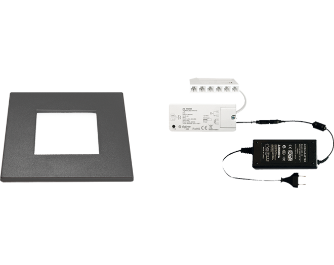 2x Quadrum mat zwart 12V + ZigBee ontvanger + Driver 24W