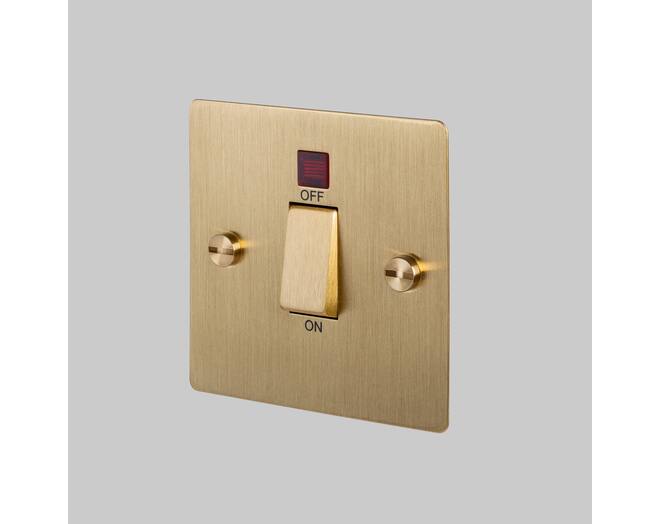 45A Dp Cooker Switch w/ Neon - Brass - Black Interior