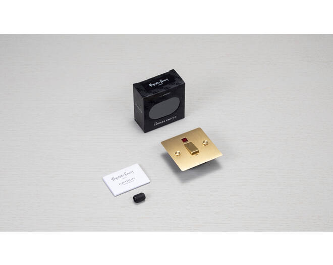 45A Dp Cooker Switch w/ Neon - Brass - Black Interior