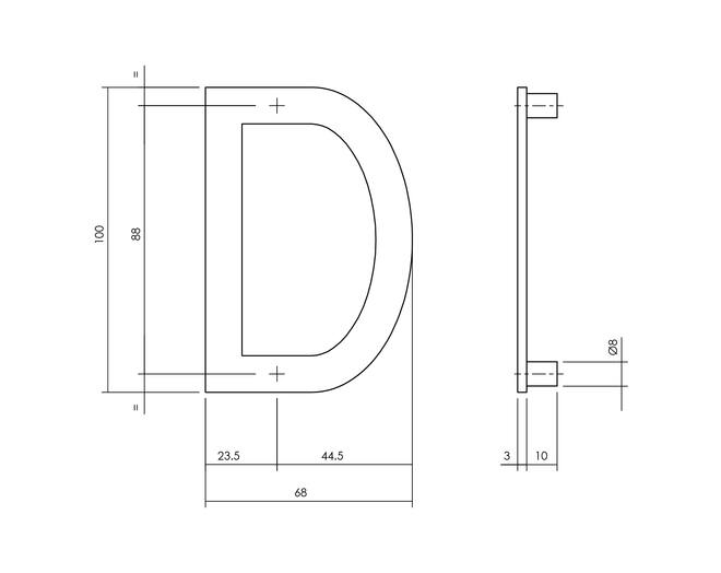 Huisletter D 100mm zwart