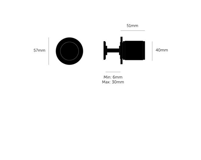 Fixed Door Knob/Single-Sided/Linear/Brass