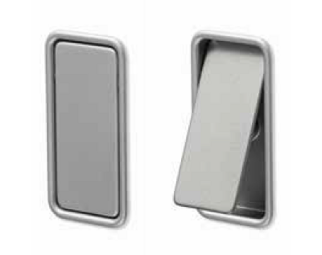 Inlaatgreep 60x30x10mm scharnierend, mat metallic aluminium